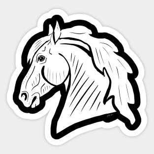 White horse head Sticker